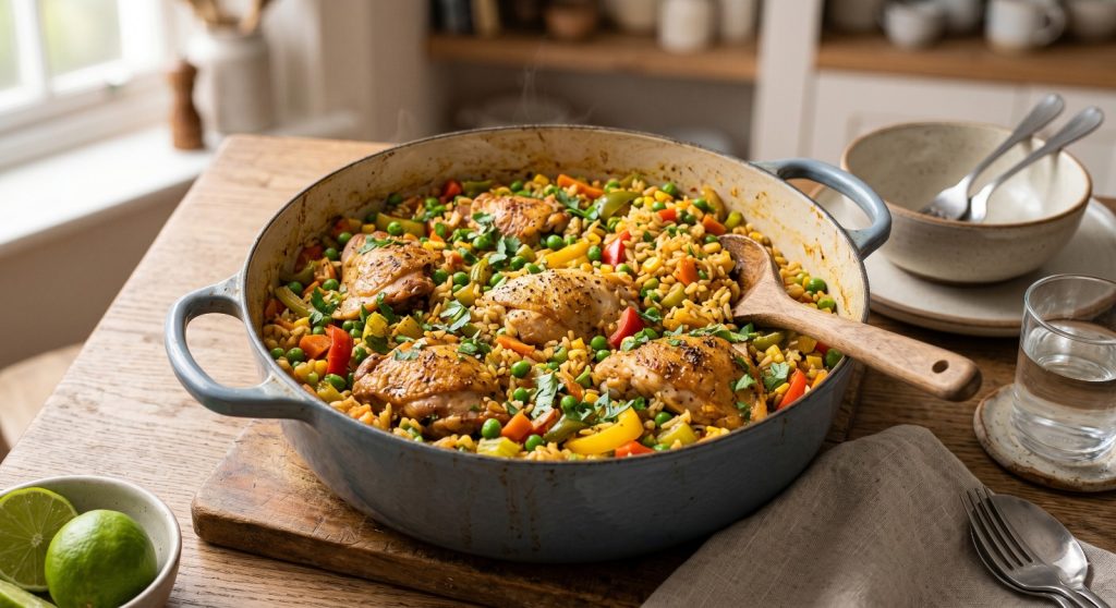 ARROZ DE UMA PANELA SÓ COM FRANGO E LEGUMES arroz-de-uma-panela-so-com-frango-e-legumes
